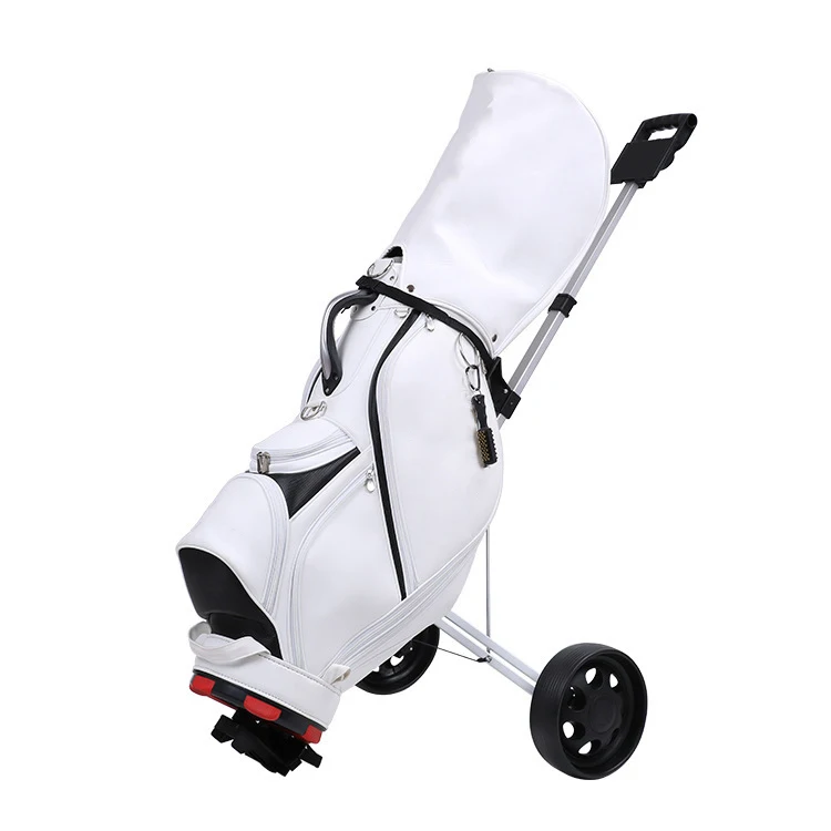 Buy a Push Golf Trolley 2 Wheel golf Cart 2 Wheel For Stand Bag 2 Wheels Push Pull Cart Golf Trolley