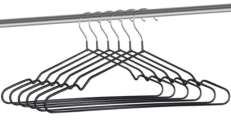 Wholesale Cheap Black Rubberized Metal Hanger for Laundry