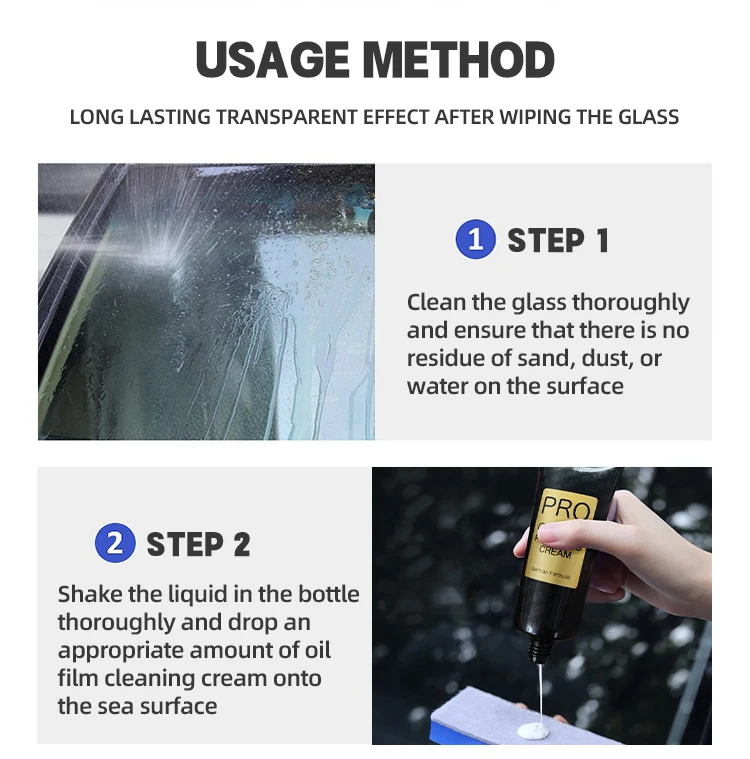 Wholesale Custom Printed Logo Cleaner 230g Bottle Car Glass Care Solution car windshield Cleaning Cream