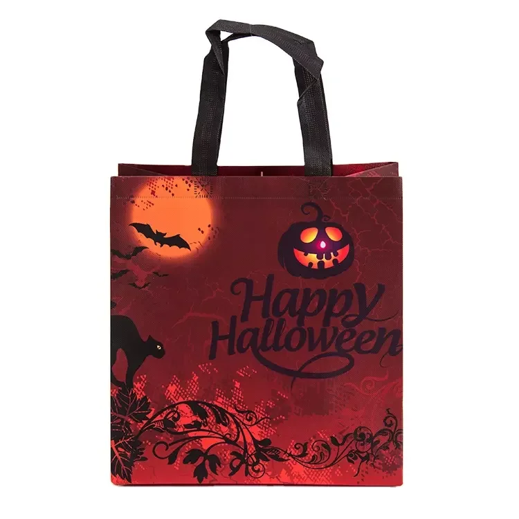 CMYK printing custom tote lamaintion shopping non woven Reusable halloween shopper bag