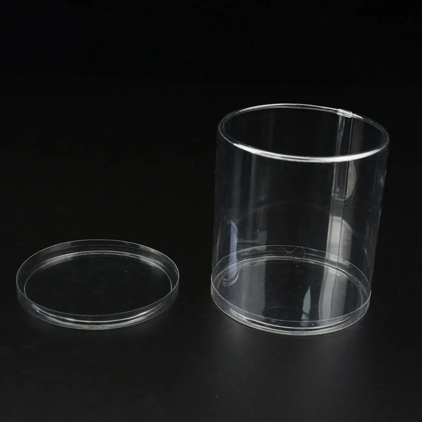 Прямая продажа с завода, прозрачная пластиковая Цилиндрическая Коробка из ПЭТ, индивидуальная печать