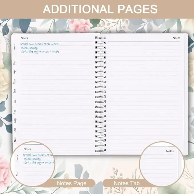 Wholesale 2024 English Calendar 365-day Daily Office Planner A5 Leather Schedule Notebook