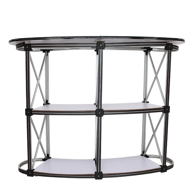 Складная подставка для стенда с графическим обертыванием складной всплывающий дисплей складные Экономичные пластиковые круглые столы продвижения