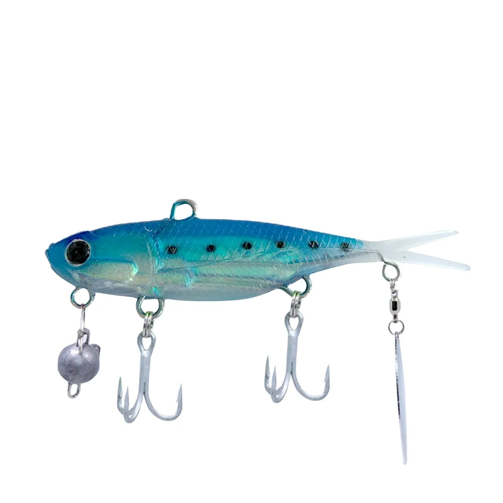 95mm/20g Fork Tail Strength PVC Plastic Fishing Vibration Vibe Lure Spinner Vibes