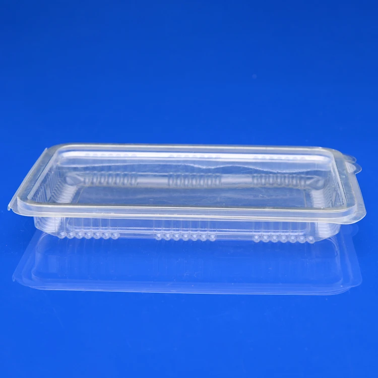 Transparent manufacturers take away clamshell container Custom plastic low height  design food container