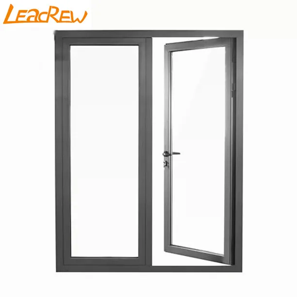 Tempered Glass Double Leaf Aluminum Swing Door Modern Aluminum Home Doors Casement Door
