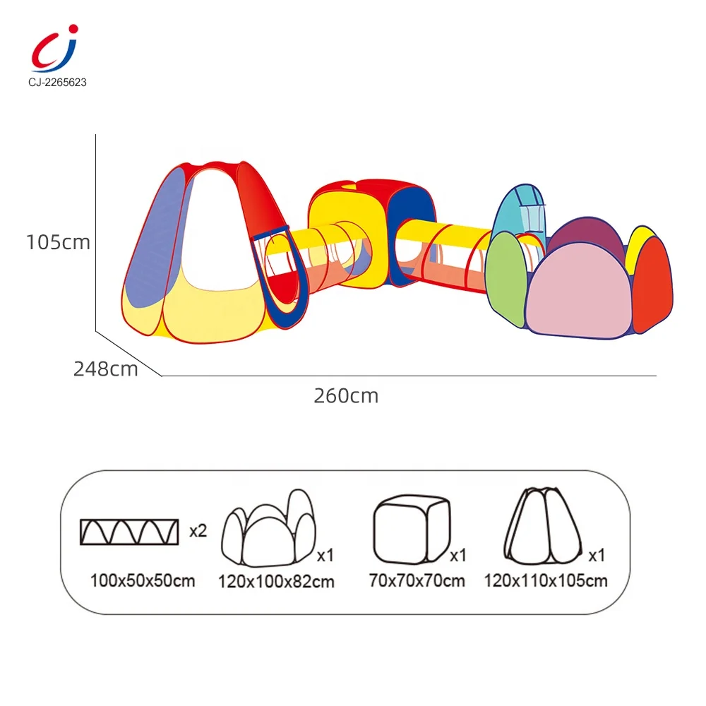 Portable foldable kids tent house play tunnel crawling pop up playhouse 3 in 1 pop up play tent with tunnel for kids