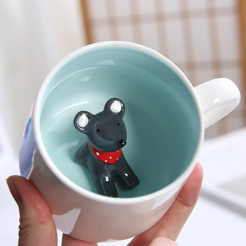 Wholesale Hand Painted Tableau Peint Porcelain Mugs Breakfast Milk Oatmeal Cup Ceramic Coffee Mug