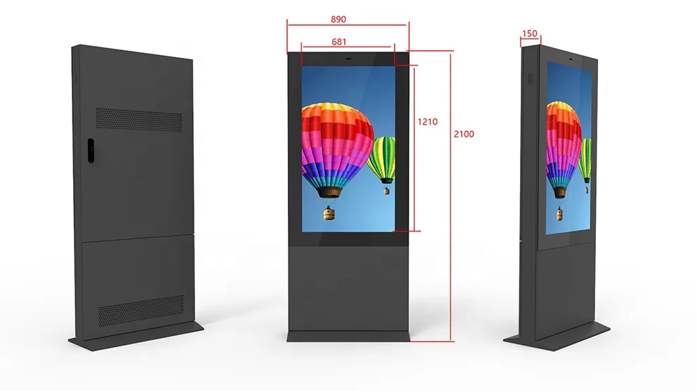 Wholesale Outdoor Waterproof Android Advertising Machine Black LCD Touchscreen Kiosk Android 4 6 7 8 10 IP65 SDK Vending Kiosk