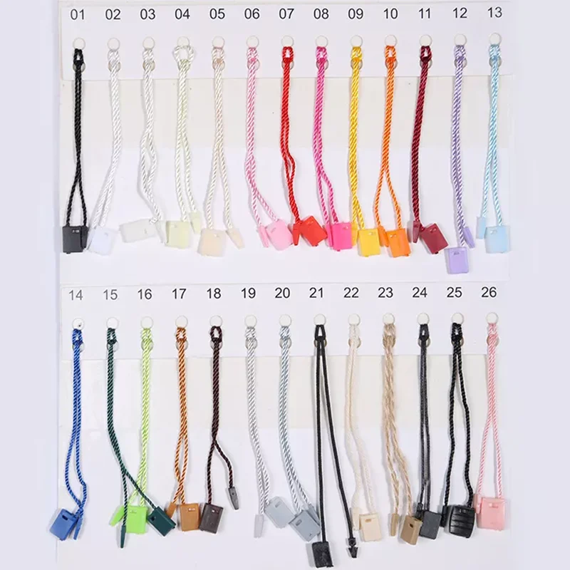 Fast Sample High Quality Garment Accessories Plastic Hanging Grain Custom Embossed Logo Clothing String Nylon Hang Tag String