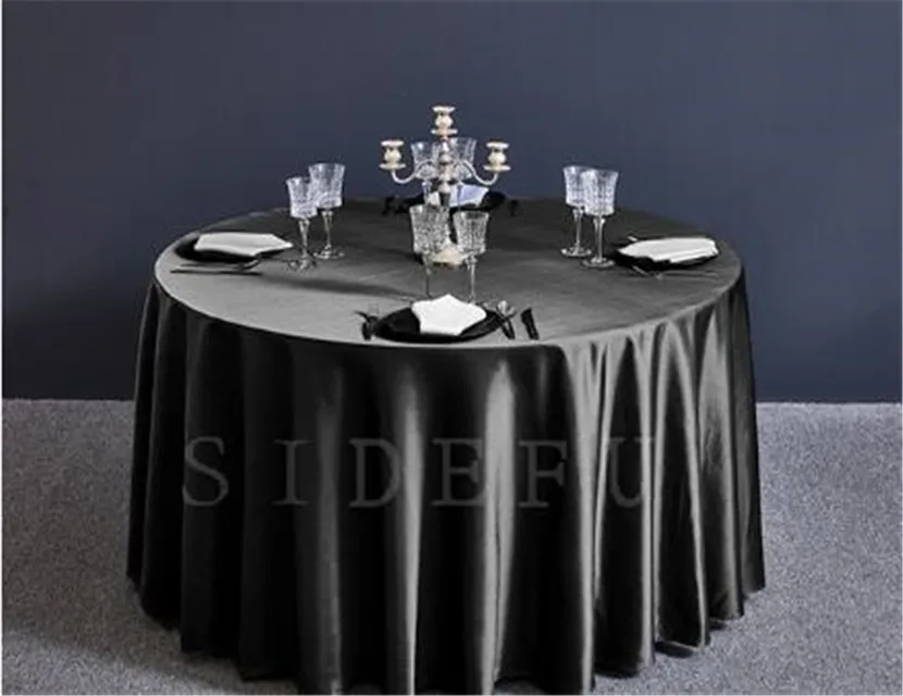 Factory Wholesale Hotel Polyester Damask Round Wedding Table Cloth