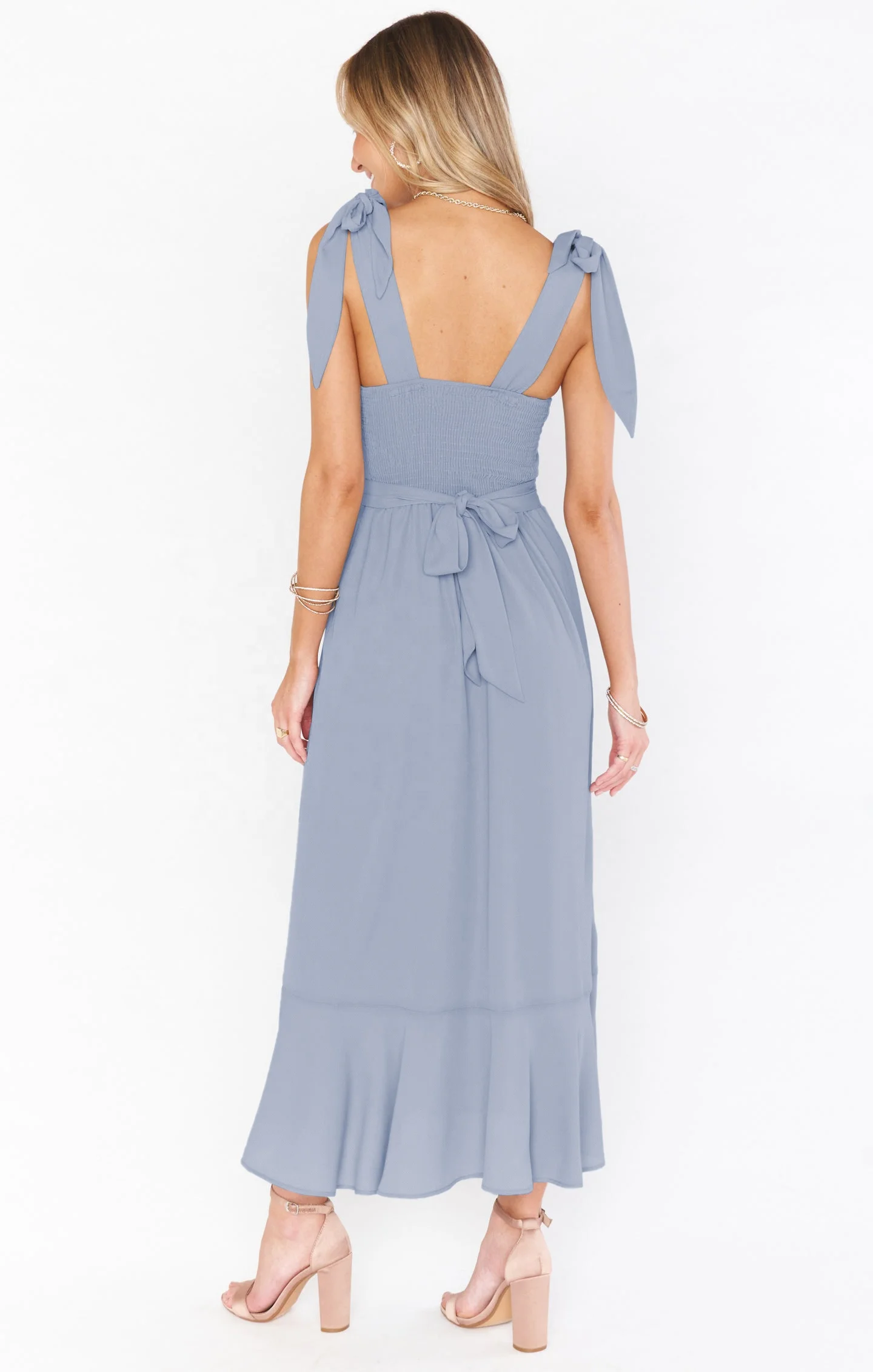 Women Sexy Side Slit Bandage Sashes Flouncing Hem Maxi For Wedding Party Ladies Dinner Cocktail Long Bridesmaid Dresses