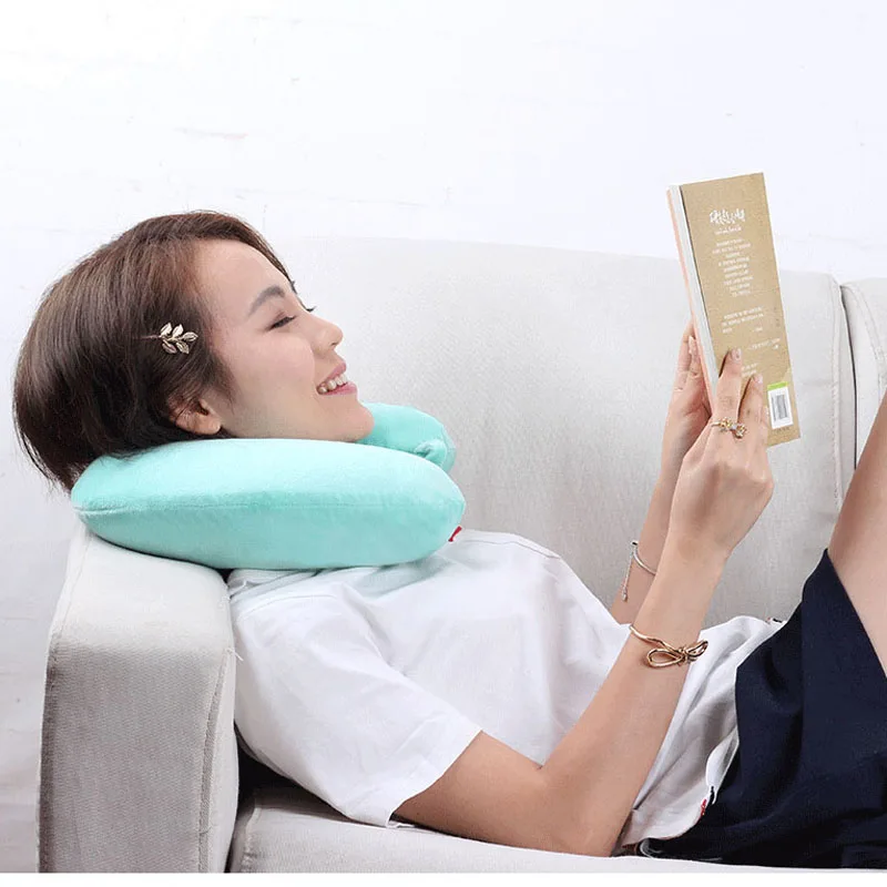 
Reading pillow memory foam neck support u shape pillow travel pillow cushion with soft velour cover 