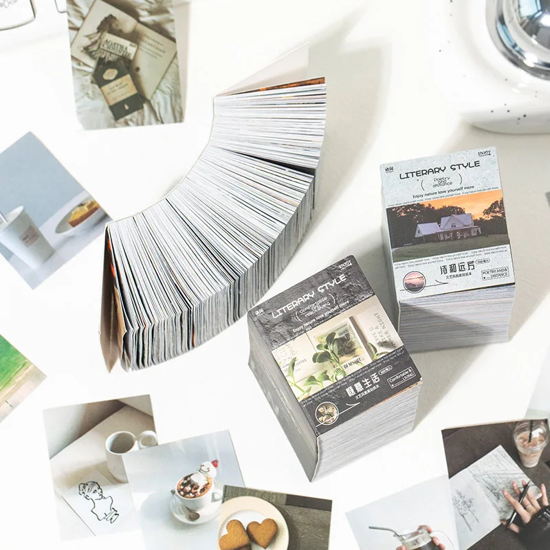 365 sheets each sticker book relax life series literary style handbook decoration collage material 2 models