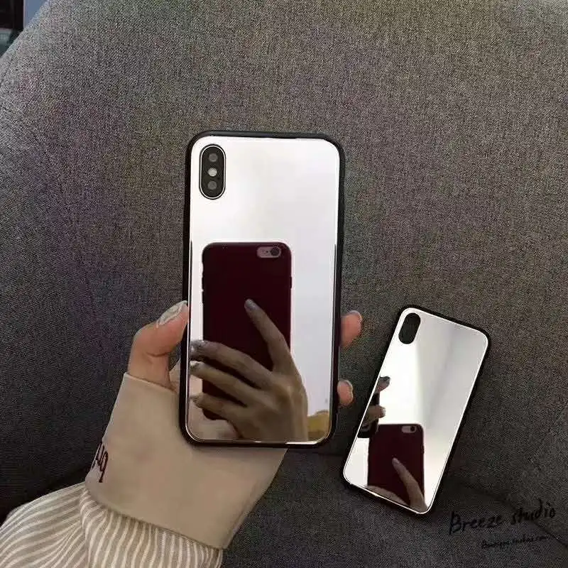 OEM phone case For Iphone X Mobile Shell Personality IP8/7plus Mirror Glass 6s anti radiation custom phone case wholesaler