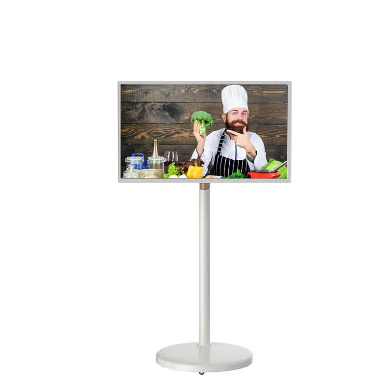 Factory 32 inch Android Wireless Portable Interactive Touch Screen Movable Display  with Battery and  Fully Adjustable Stand
