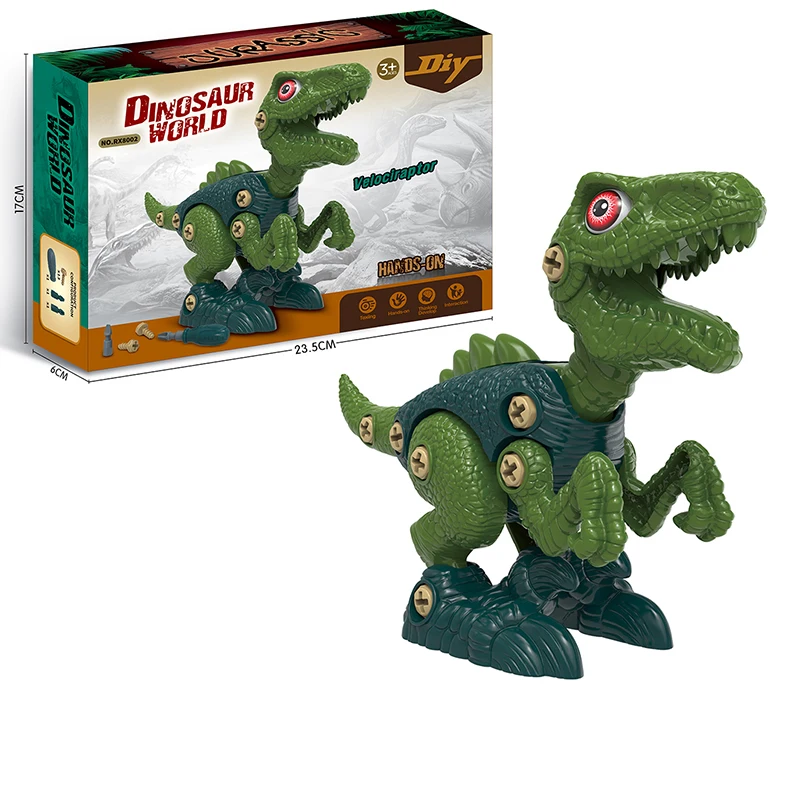 Amazoned Hot Selling Kids DIY Toys Children Educational Dinosaur Dismounting Game Toy Assembly Drill Set For Boys And Girls