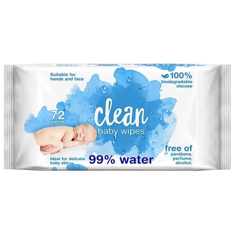 Wholesale Private Label Biodegradable 99.9 Pure Organic Water Wipes Hand Cleaning Baby Wet Wipes