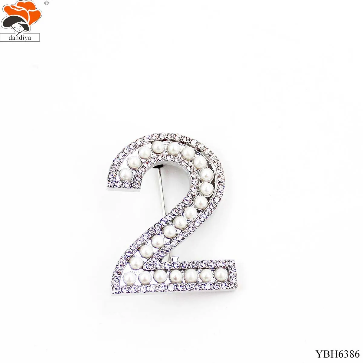 2 BROOCH Gold Silver Large Pearls Rhinestone number 01234 brooch pearls brooch Greek Sorority &Fraternity products Jewelry