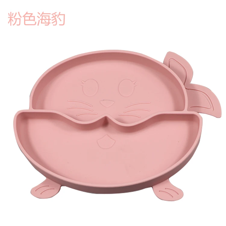 NCYLIFE Novelty Baby Silicone Rubber Plate with Suction Cup Eco Friendly Nonslip