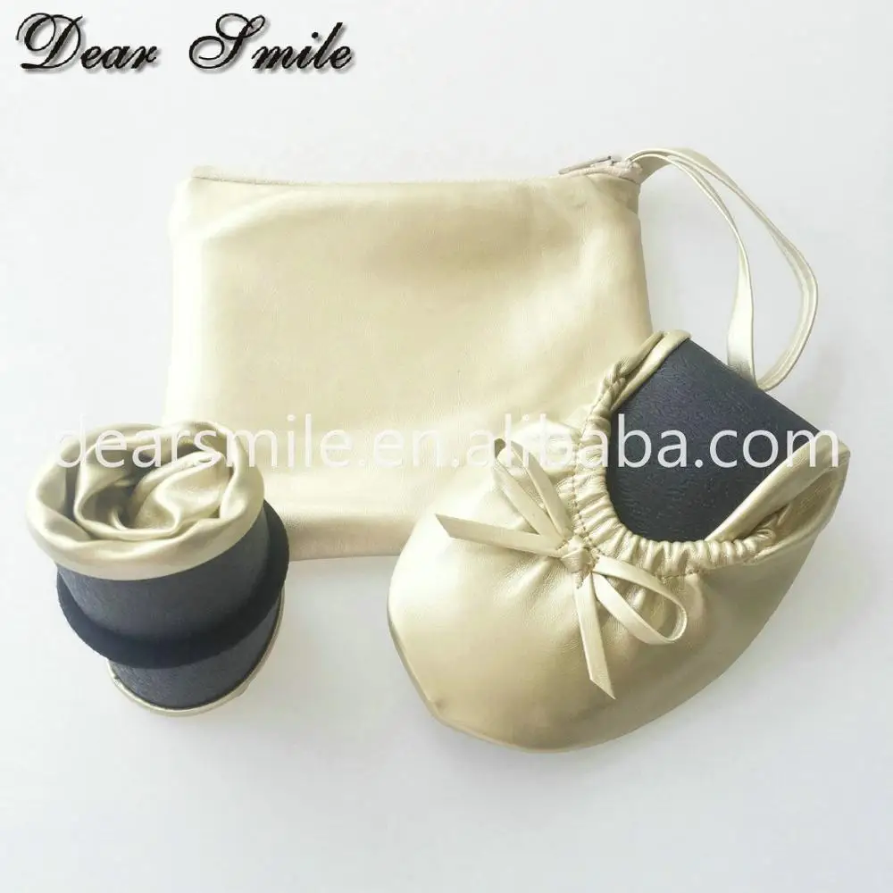 RTS ! Wholesale popular women foldable shoes fold up ballerina ballet flat shoes free shipping