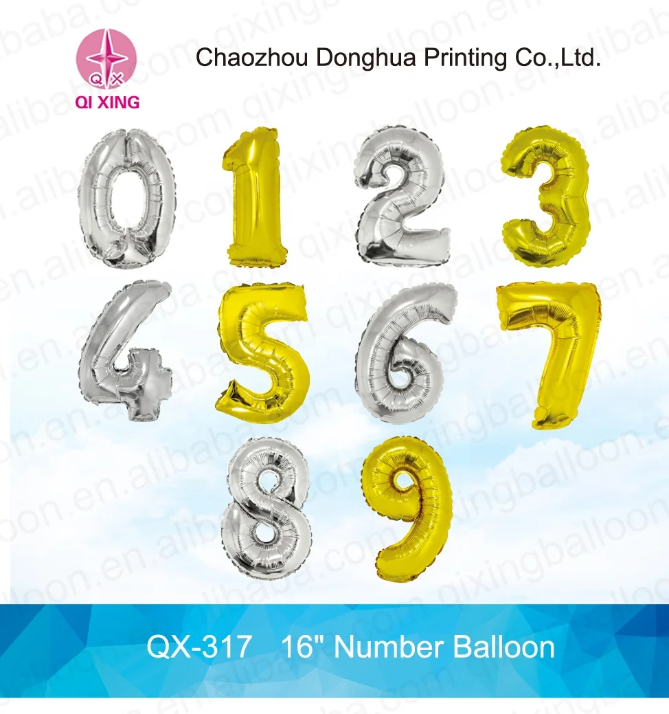 16 Inch Foil Pink Number Confetti USA Balloons Hot Selling