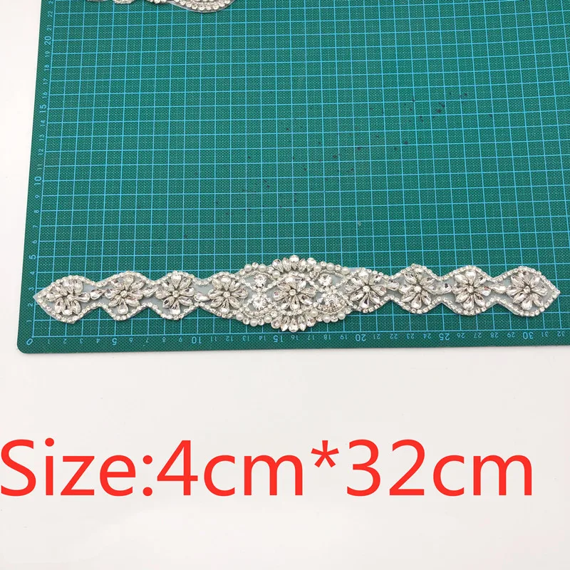 Factory direct high quality custom bling bling bridal bead crystal rhinestone patch for wedding decoration