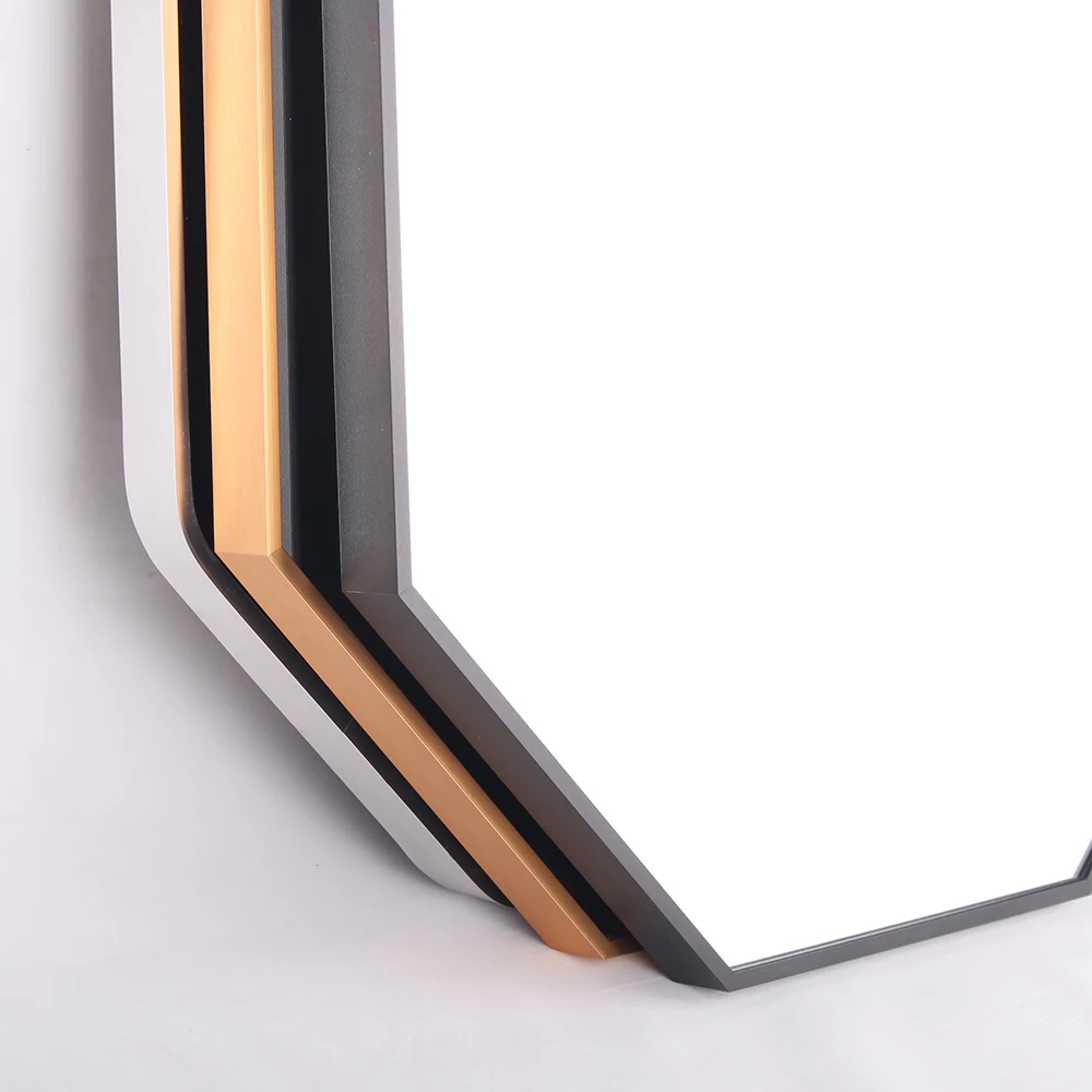 manufacturer Gold Black Aluminium Frame Stand Large arched door mirror Decorative Floor Full Long Mirror Stand dressing mirror frame