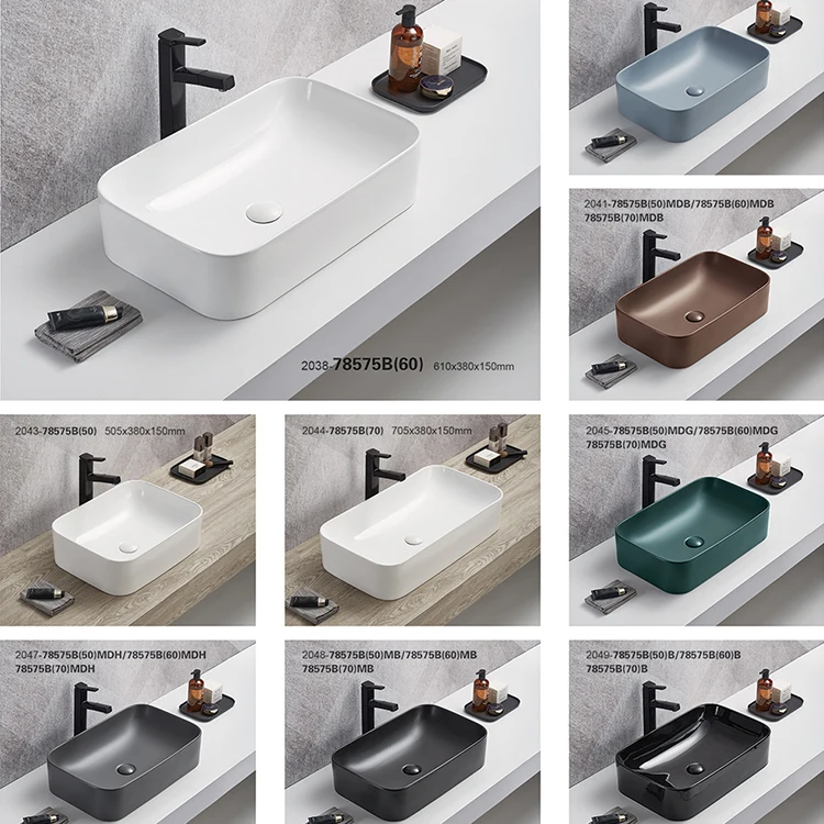 Matt color bathroom countertop mounted chaozhou factory lavoar wasbak CE sink for bathroom table top ceramic basin