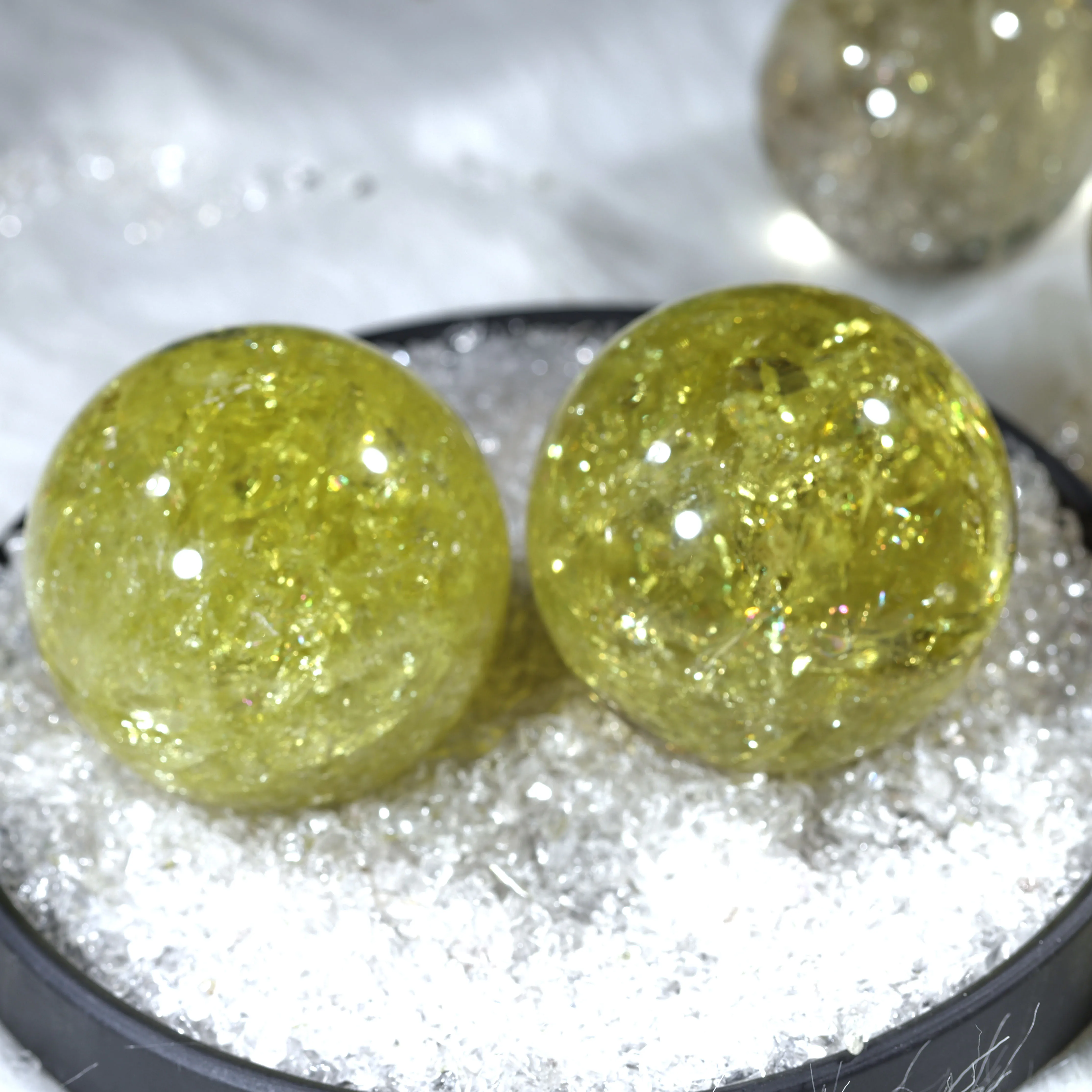Wholesale magic natural yellow quartz rock citrine healing crystal sphere ball