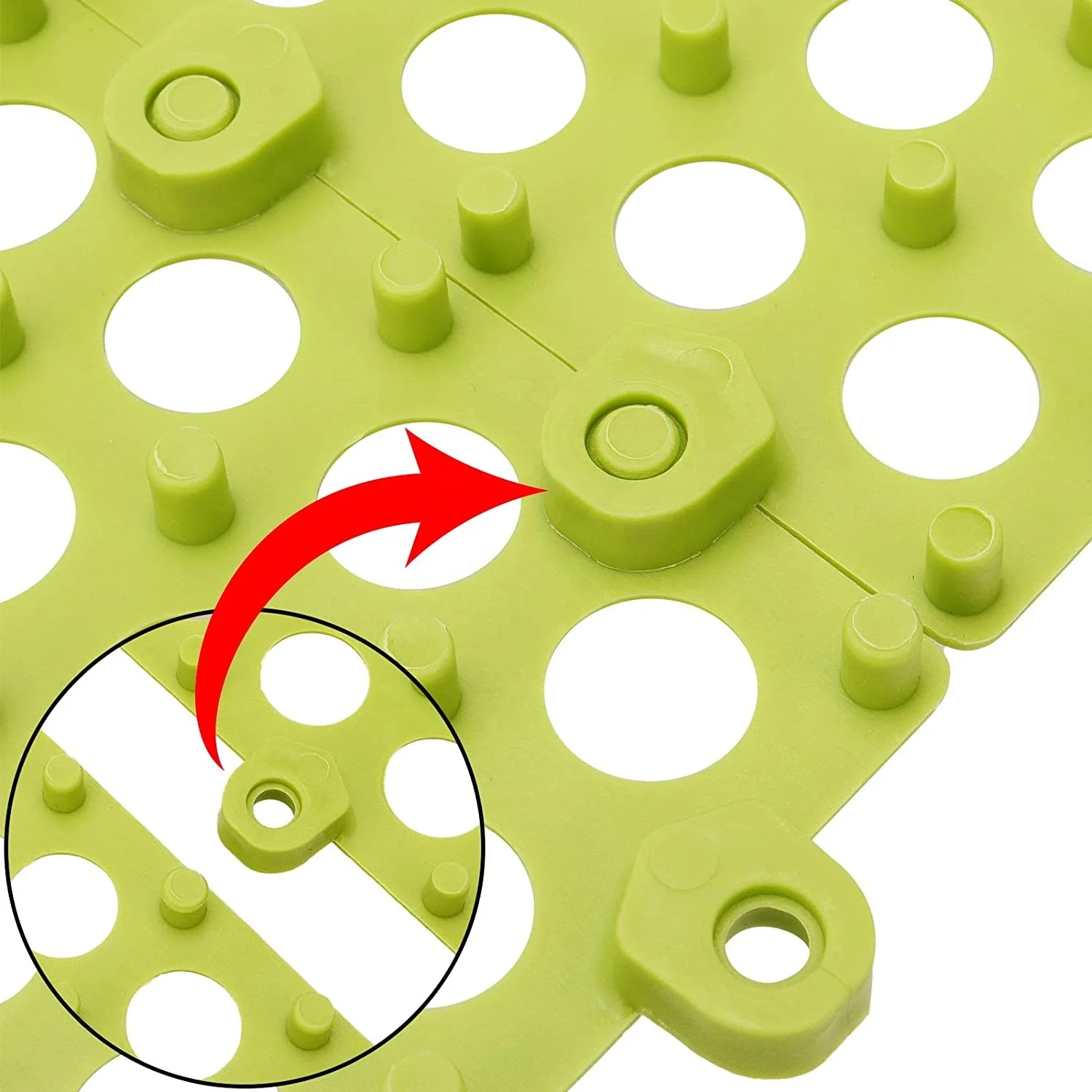 Modular Removable Interlocking Rubber Floor Tiles With Drain Holes Non-Slip Garage Floor Tile for Bathroom Swimming Pool