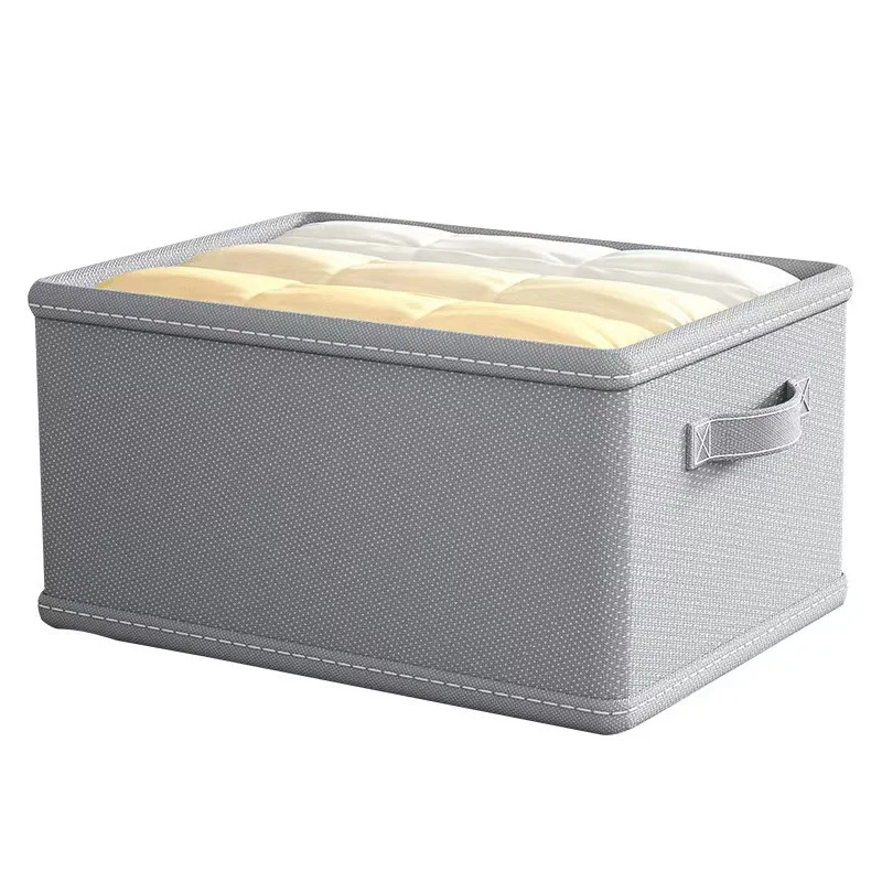 53L Foldable Zipper Storage Container Washable PP Board Wardrobe Organizer for Clothing & Quilts Drawer-Type Closet Storage Box