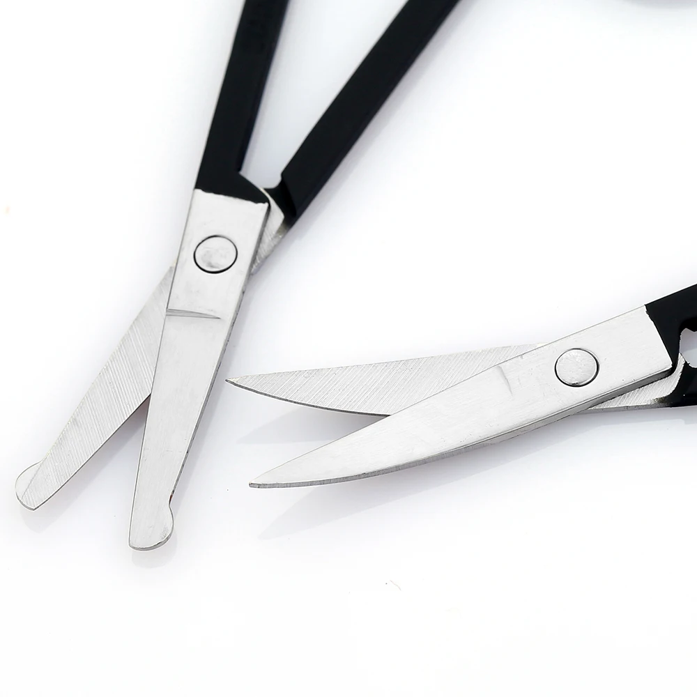 Stainless Steel Curved Sharp Beauty Nail Cuticle Cutting Scissor Black Private Label Eyebrow Scissors