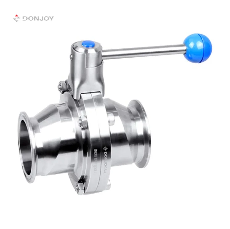  Тройной зажим DONJOY 304 316L ручной эксцентриковый клапан-бабочка ss