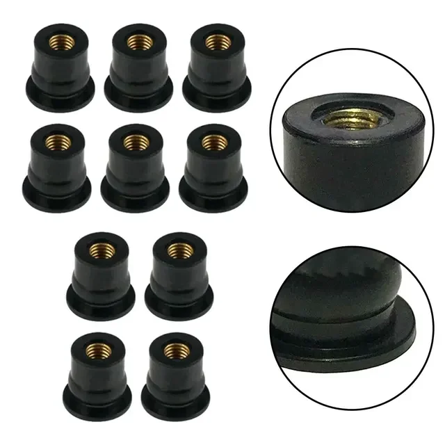 M4 M5 M6 M8 M10 Rubber Brass Insert Expansion Well Nut for Motorcycle Windscreen Accessories