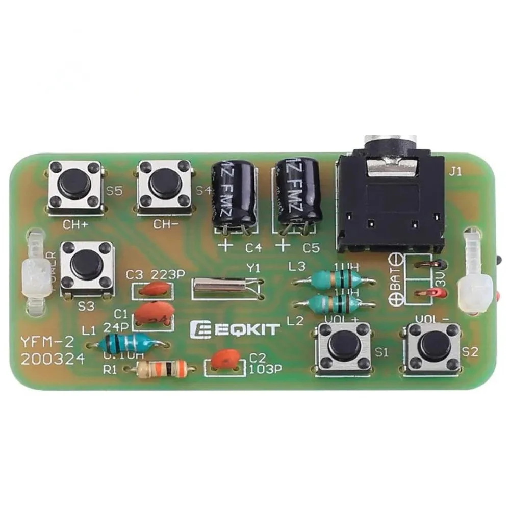 DIY Kit FM Stereo Radio Module 76-108MHz Wireless Receiver DC 3V Circuit PCB Board Solder Practice Project for School Labs