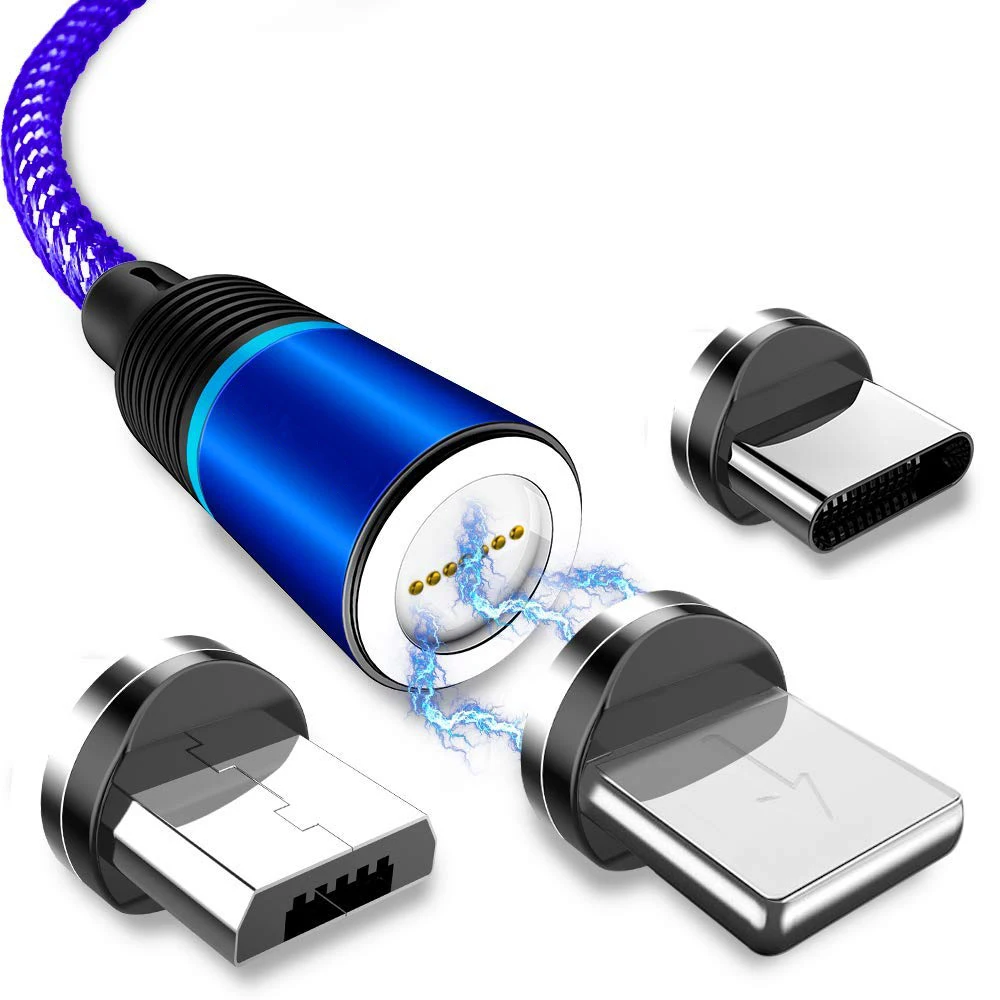 3 в 1, Магнитный зарядный кабель для телефона с поворотом на 360 и 180 градусов, Магнитный зарядный кабель, совместимый с Micro USB Type C и iProduct