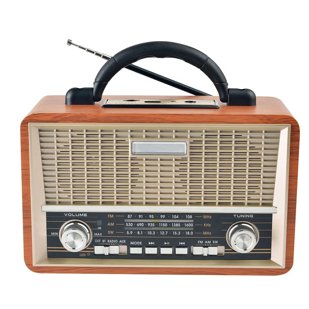Hot Selling Classic Vintage Retro Radio FM AM SW 3 Band Rechargeable Radio With USB SD TF Mp3 Player Wooden Radio PX-35BT
