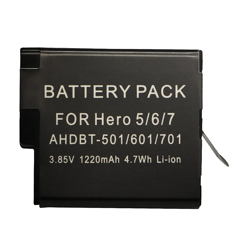 Hero7/6/5 batteries for Hero5 Motion Came501 ra AHDBT-601ra AHDBT-701 AHDBT-501 3.85V 1220mAh lithium batteries