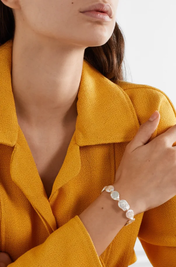 Aimgal fine jewelry wholesale 18k gold plated brass Natural freshwater Baroque pearls anklet