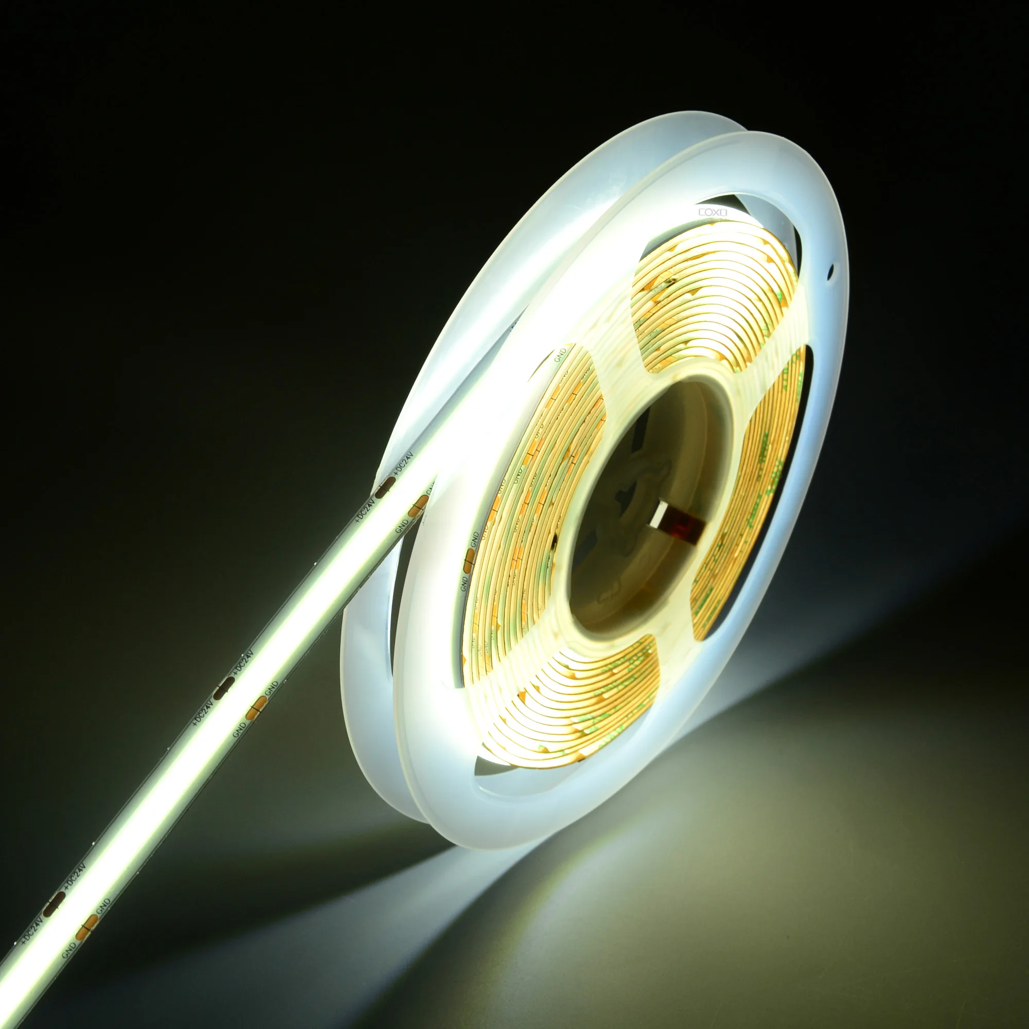 coxo waterproof dimmable remote control cob led strip light 3000k 4000k 6500k ip67 5 meter dc 12v 24v