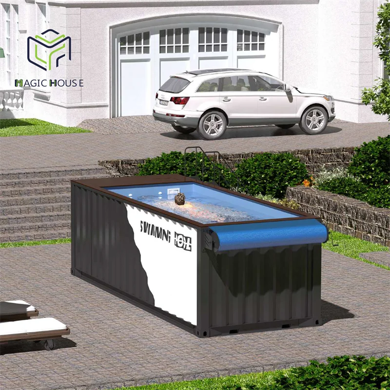 Elevate Outdoor Living with a 40ft Container Pool featuring Marine Grade Coating and Integrated Deck