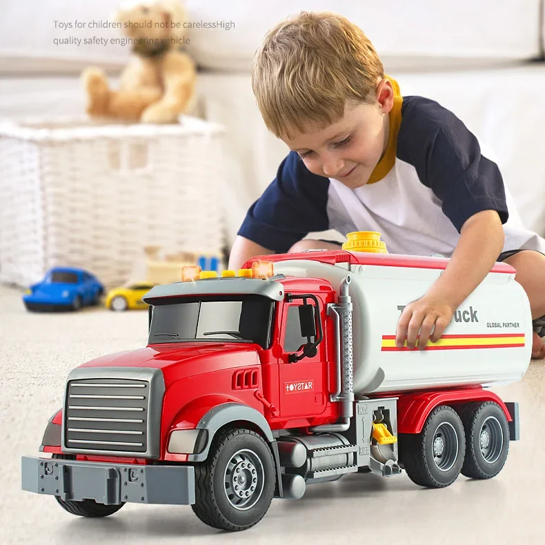PANDAS 1:12 Hot Sell  Music Light Pump Electric Friction Toy Vehicle City Tank Truck Car Toys For Child