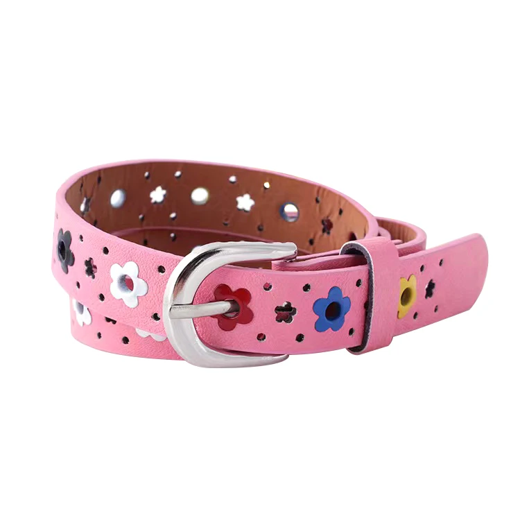 new style flower decoration children fashion metal buckle stocks kids designers belts for girls children
