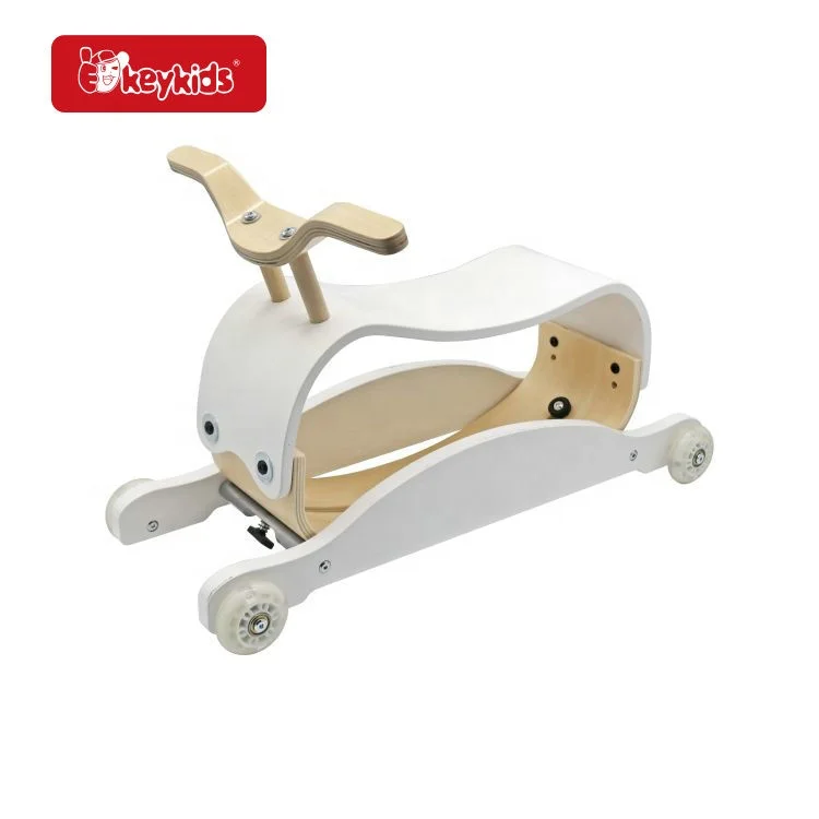 2 в 1 детская развивающая игрушка деревянная лошадка-качалка с колесами W16B020