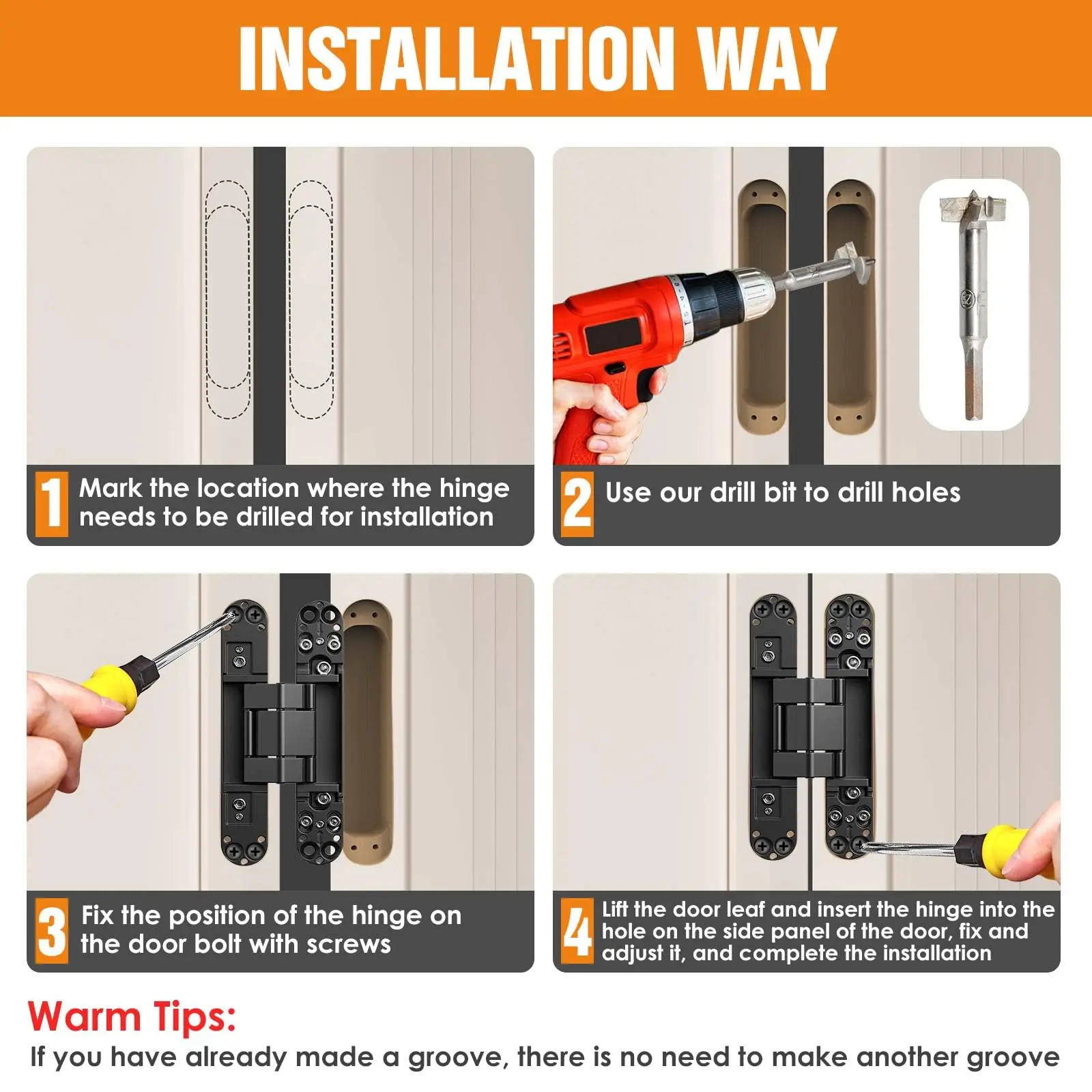 Popular  invisible Door Hinges  Good bearing capacity hinge for Secret Door adjustable concealed hinge