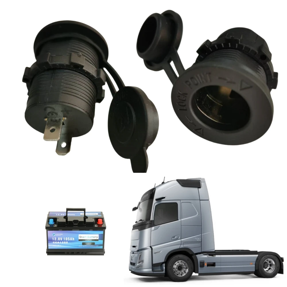 Cigarette Lighter Socket 12V Waterproof Car Boat Motorcycle Cigarette Lighter Sockets Power Plug Outlet Blue Light