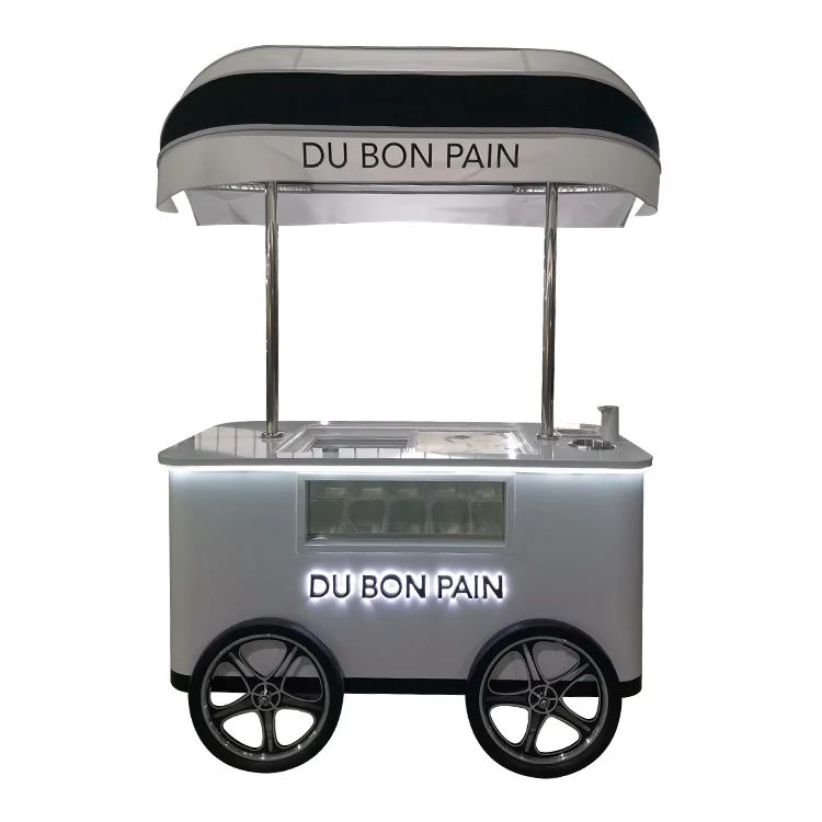 With awning and refrigerator Street commercial ice cream cart