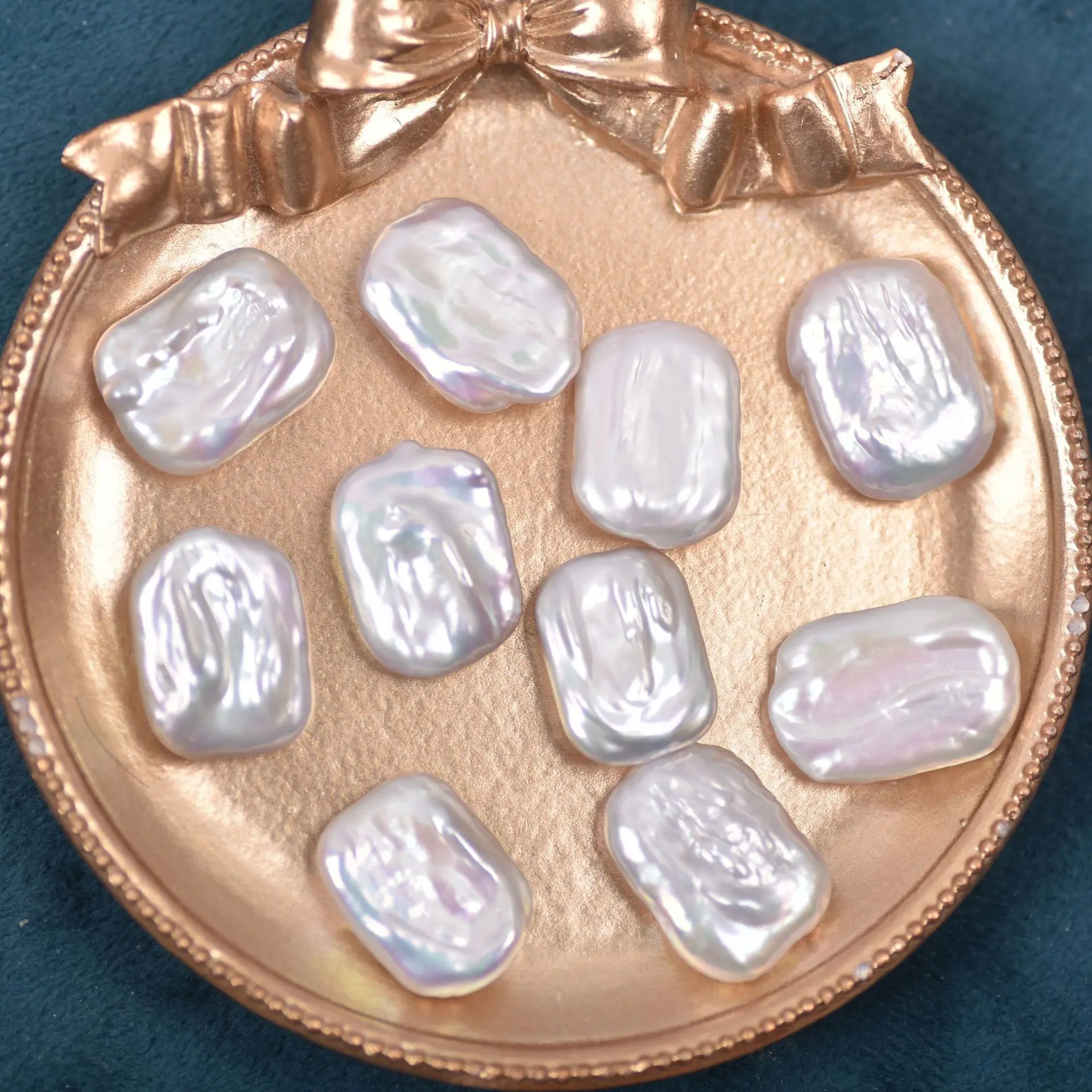 Baroque Style Glare 15-19mm Large Rectangular Natural Shaped Pearls Handmade Diy Loose Beads Semi-Finished Products