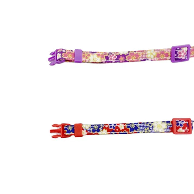 C4P Wholesale pet accessories cat collar breakaway buckle puppy dog  cat collar para perro with bell flower cat collar